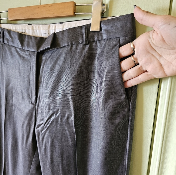 Virgin wool grey silver tailored dress pant trousers - Picture 3 of 11